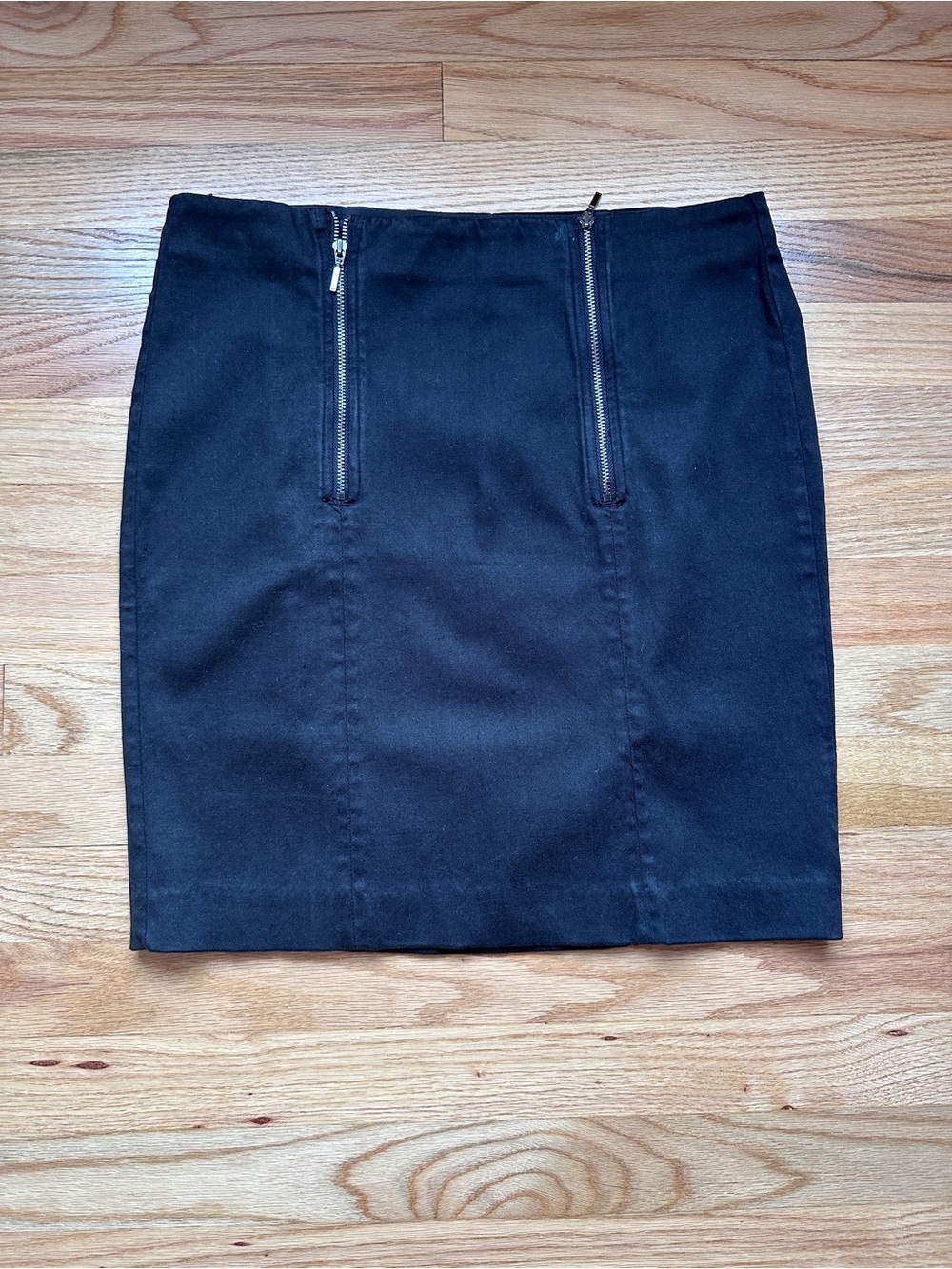 Armani Exchange A|X Black Double Front Zip Mini Skirt Womens Size S Cotton Lyoce